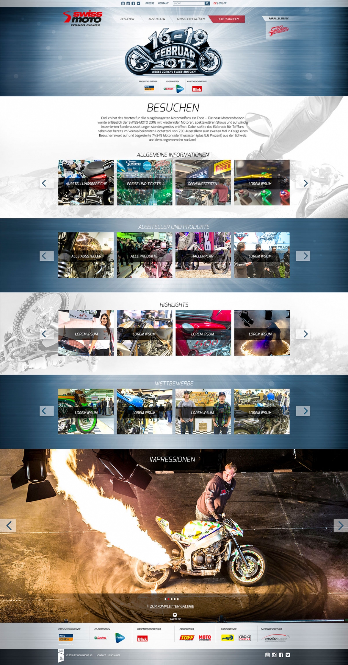 Swiss Moto - Konzeption - Strategie - Storytelling - Beratung - Social Media - Leitidee - Kampagnen - Workshops - Online-Marketing - Kreation - Websites - Keyvisuals - Corporate Designs - Bildwelten - Logos - Broschüren - Display Ads - Geschäftspapiere - Flyer - Microsites - Inserate - Plakate- Blogs - Text - Umsetzung - Mediaplanung - Druckvorstufe - Mediaschaltung - Beratung - Lieferanten-Management - Controlling - Reporting - Da sein, wo die Zielgruppe ist - Maximal Partnerschaftlich - Maximal Digital - Maximal Effizient - One-Stop-Shop